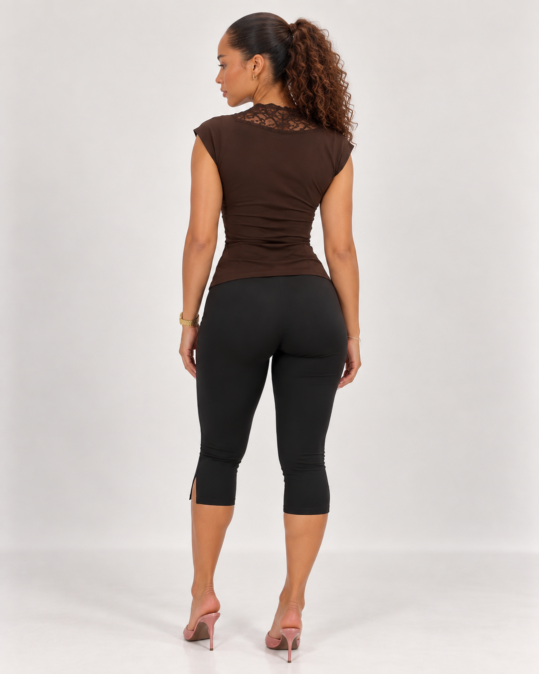 Élodie Lace Top Coffee