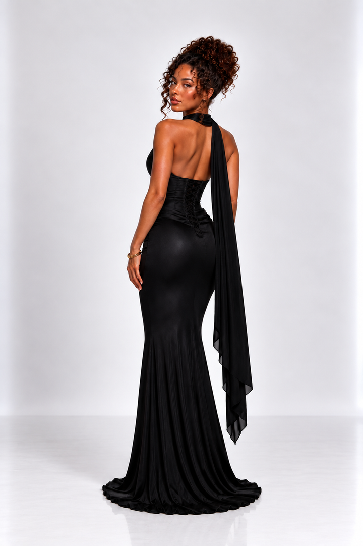 Sculpt maxi dress black
