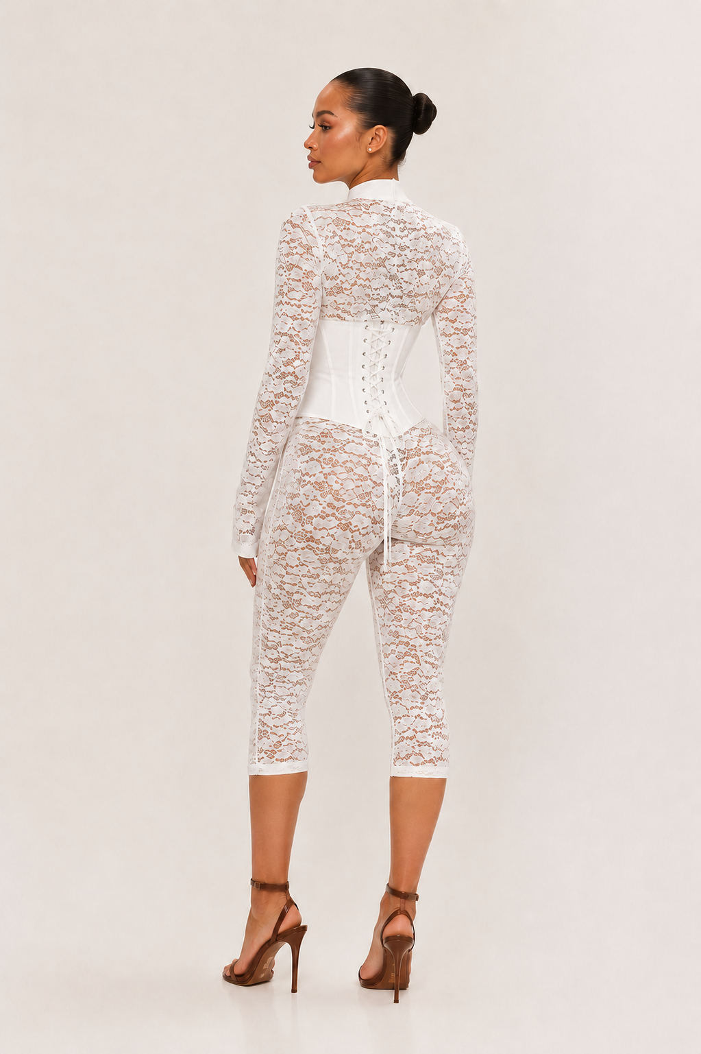 White lace suit