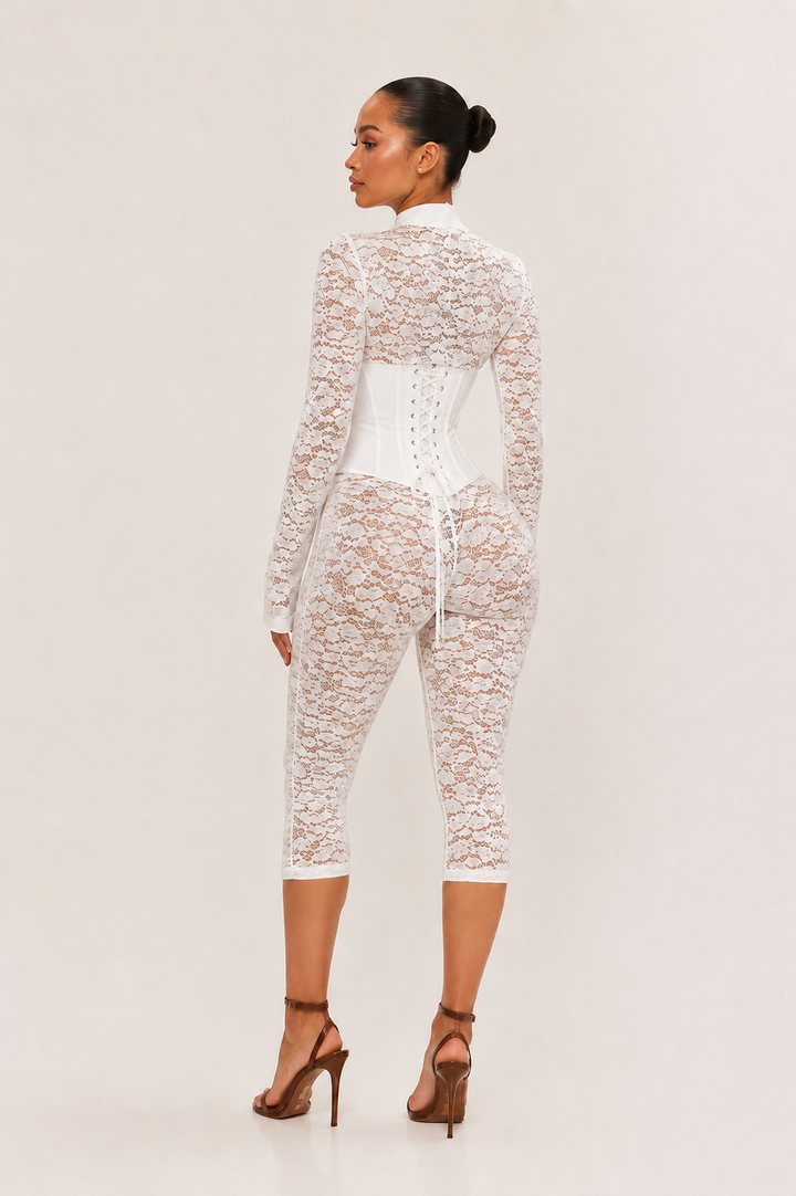 White lace suit