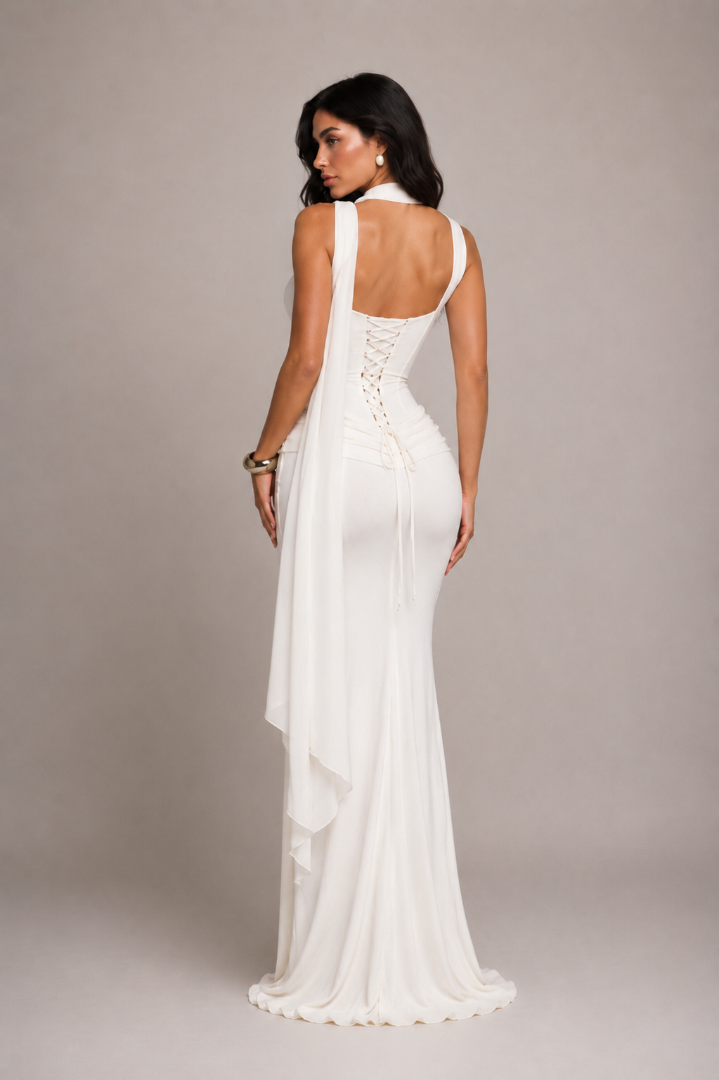 Sculpt maxi dress white