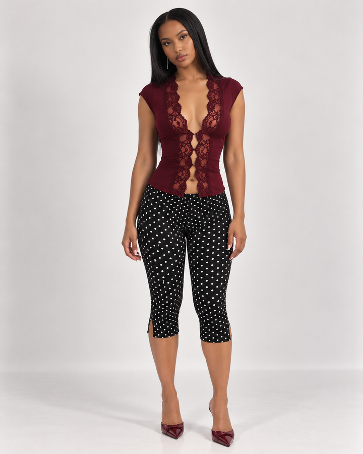 Élodie Lace Top Burgundy