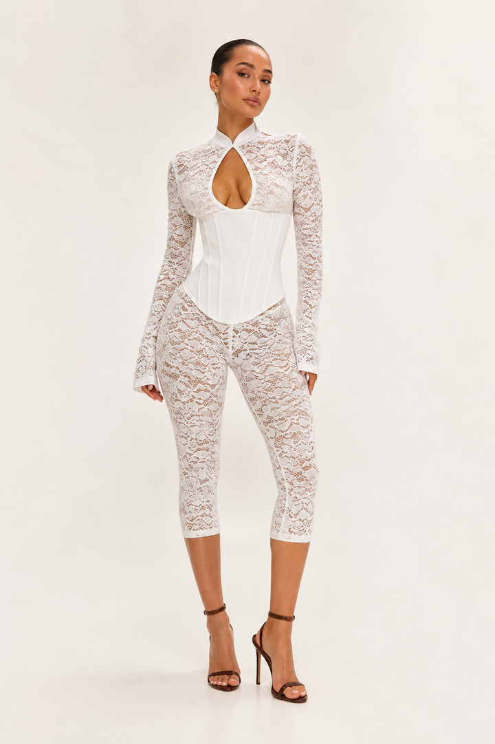 White lace suit